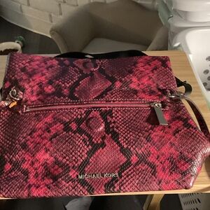 Michael Kors Red Snake Print Crossbody Bag damaged make me an offer